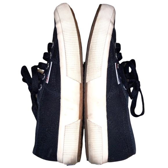 SUPERGA Black Canvas Low Classic Sneakers Size 6 - Picture 8 of 15